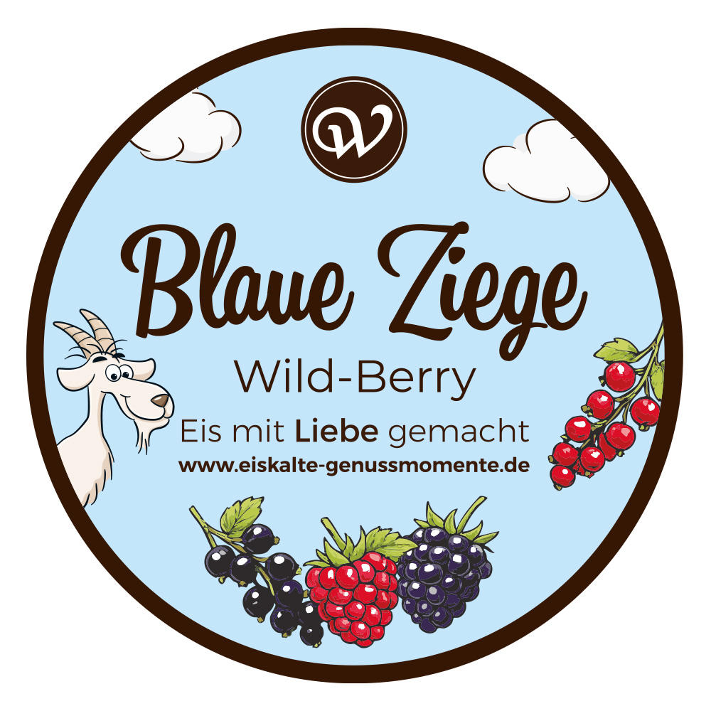 Blaue Ziege Eis 150ml mit Ziegenmilch